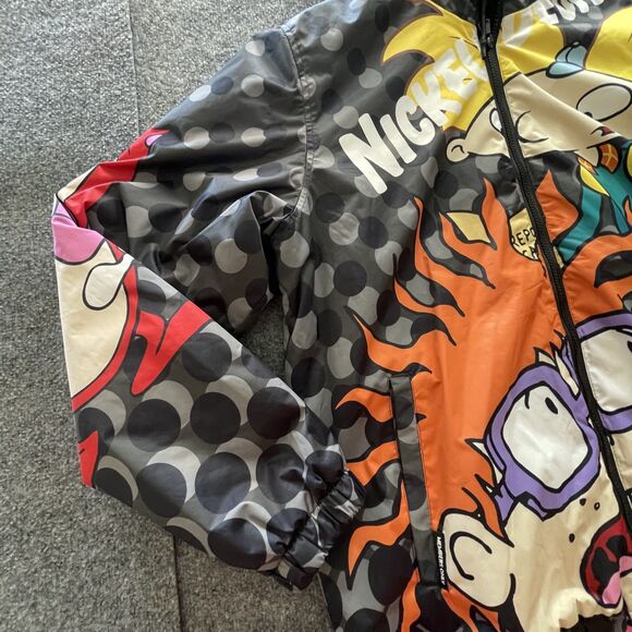 Members Only x Nickelodeon Jacket Menβs Large Black 90s Cartoon Rug Rats Arnold - Picture 4 of 13